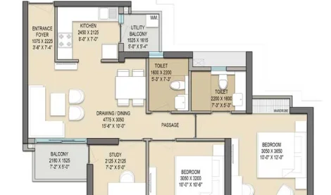 3 BHK Plan